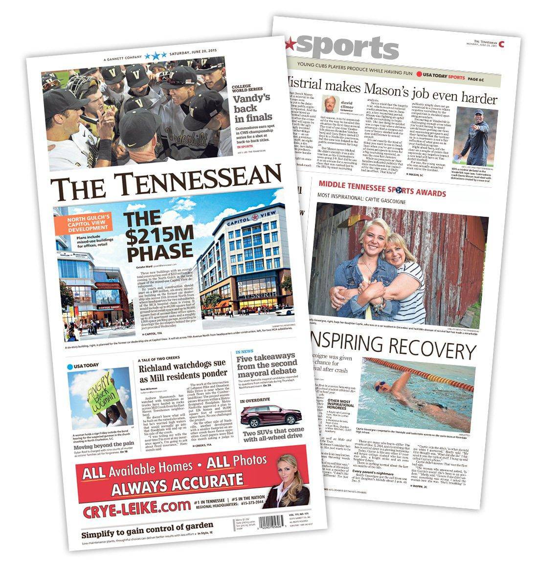 The Tennessean Sunday only delivery for 4 weeks The Tennessean