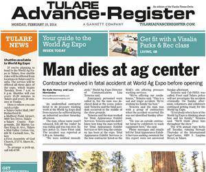 Tulare Advance-Register Mon-Sat 6 Day Delivery For 8 Weeks - SureShot Books Publishing LLC