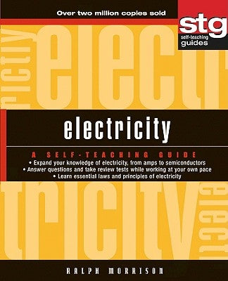 Paperback book titled "Electricity: A Self-Teaching Guide" by Wiley, featuring a cover with electrical symbols and educational design.