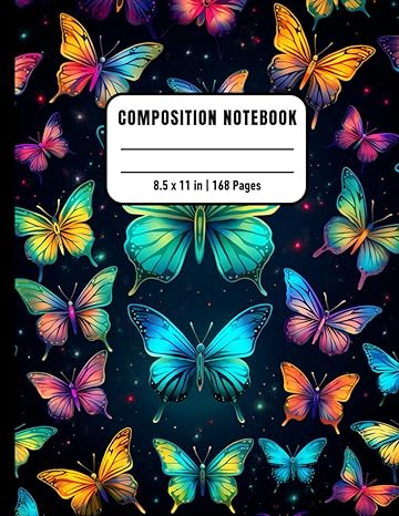 Butterflies Composition Notebook For Inmates: Blank Sketch Book For Men And Women In Jail, Colorful Unrulled Black Journal For Journaling Note Taking, ... Pages, Gift For Butterfly And Insects Lovers - SureShot Books Publishing LLC