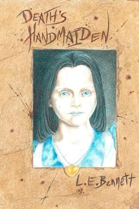 Illustration of Death's Handmaiden character from the fantasy novel, featuring dark robes and mysterious aura, published by SureShot Books.