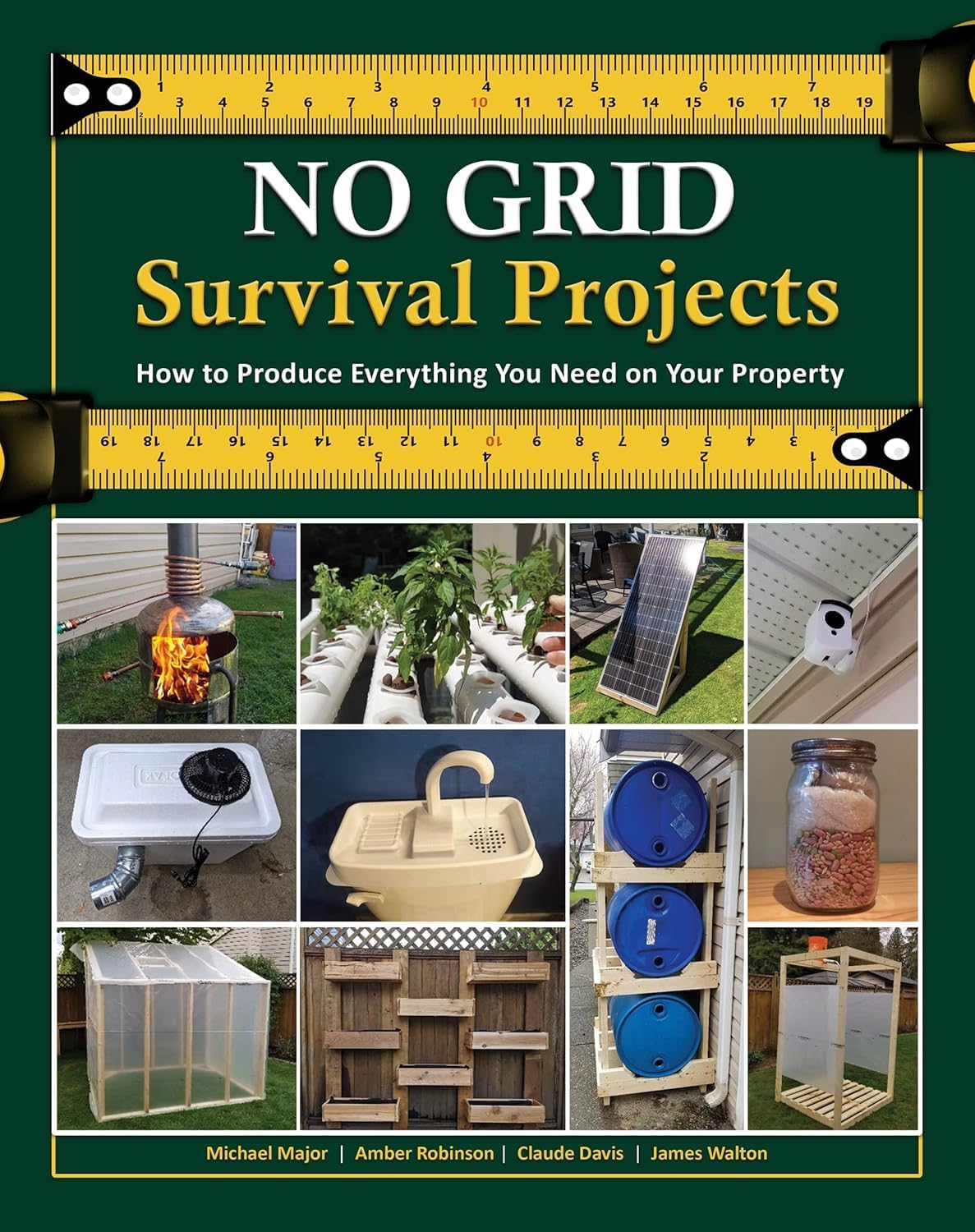 NO GRID Survival Projects book by SureShot Books Publishing LLC, cover showing off-grid survival project designs