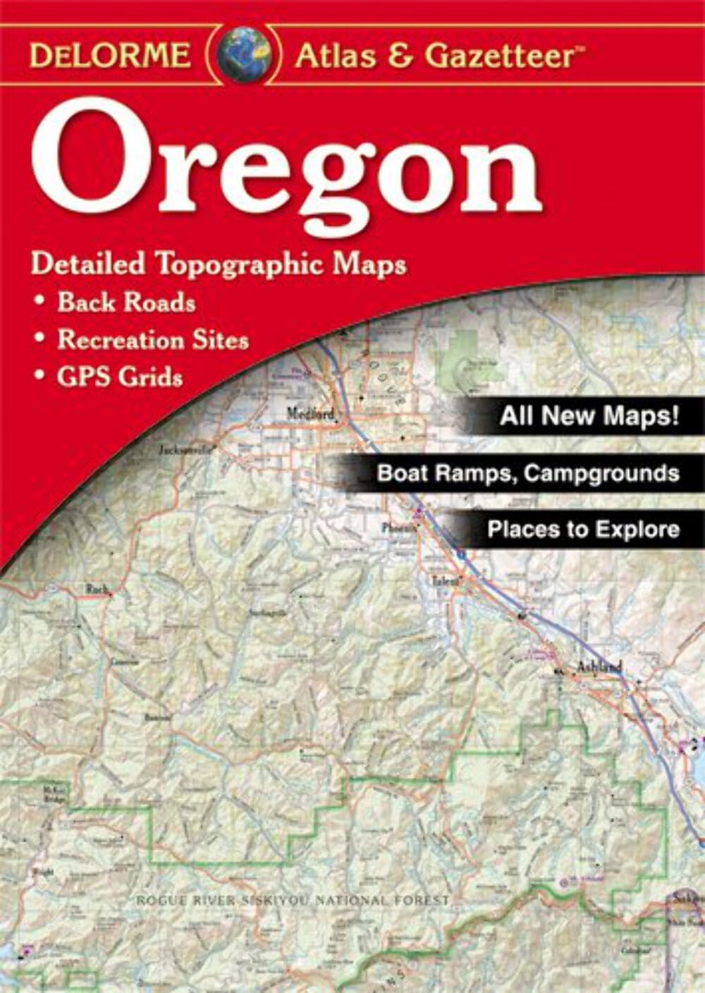 Delorme Atlas & Gazetteer Oregon 10e by SureShot Books Publishing LLC, detailed Oregon map book cover