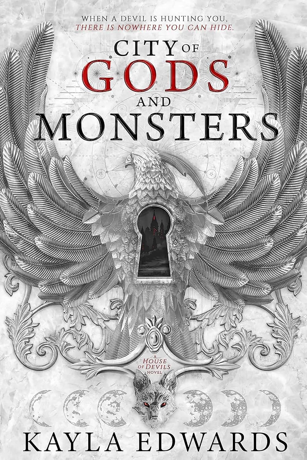Cover image of "City of Gods and Monsters (House of Devils)" book published by SureShot Books Publishing LLC, featuring dark, detailed artwork.