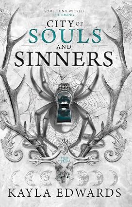 Cover art for City of Souls and Sinners by SureShot Books Publishing LLC, featuring dark, atmospheric imagery of devils and souls.