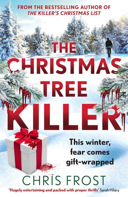 Paperback copy of The Christmas Tree Killer novel by Harpernorth, featuring a festive-themed cover design.