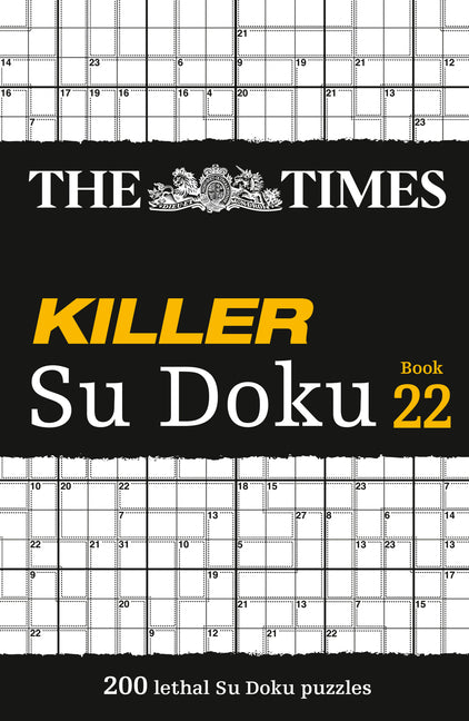 Paperback Sudoku puzzle book titled The Times Killer Su Doku Book 22 by Times Books UK, featuring a colorful cover with puzzles.