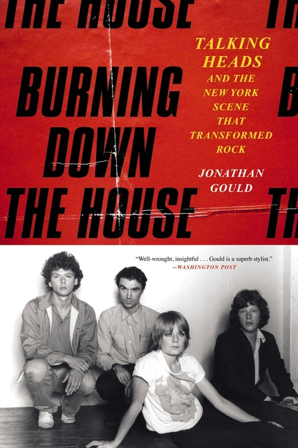 Paperback book titled "Burning Down the House" about Talking Heads and the New York rock scene, published by Mariner Books.