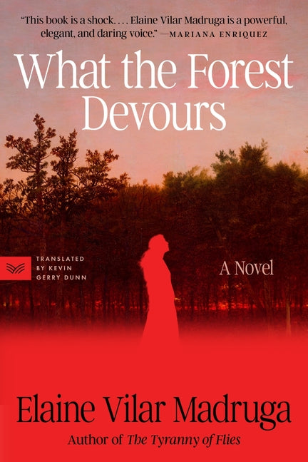 Paperback book titled "What the Forest Devours" by Harpervia, featuring a forest-themed cover illustration.