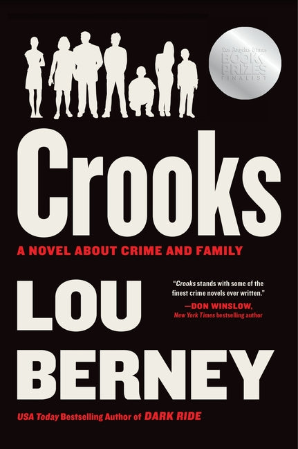 Paperback of "Crooks: A Novel about Crime and Family" by William Morrow & Company, showing the book cover with title and author.