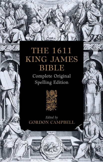Paperback of The 1611 King James Bible with original spelling, published by Oxford University Press, featuring classic historic text.