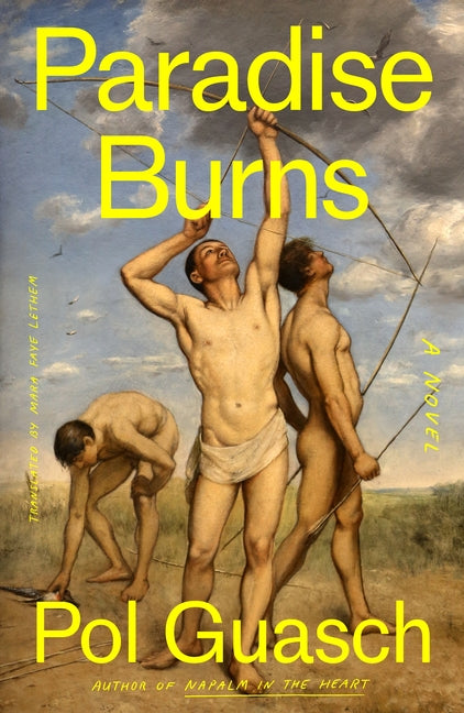 Paperback of Paradise Burns by Fsg Originals, showing the book cover with abstract artwork and title text.