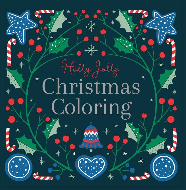 Paperback Holly Jolly Christmas coloring book by Lake Press featuring festive holiday designs for adults.