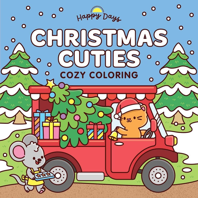 Paperback Christmas Cuties Cozy Coloring book by Lake Press featuring festive, simple holiday-themed illustrations for all ages.