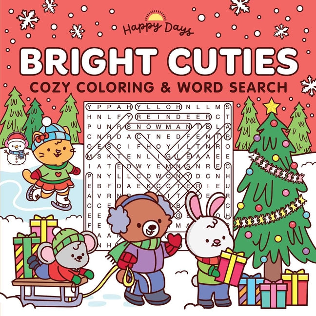 Coloring and word search book for Christmas by Lake Press, featuring cozy holiday illustrations for adults and kids.