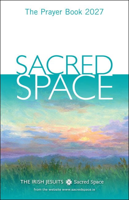 Paperback Sacred Space Prayer Book 2027 by Loyola Press, featuring a serene cover with spiritual imagery and religious symbols.
