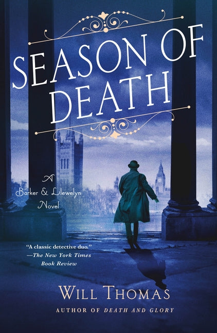 Paperback copy of "Season of Death: A Barker & Llewelyn Novel" by Minotaur Books, featuring the book cover with title and author.