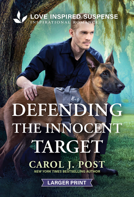 Mass market paperback of "Defending the Innocent Target" from Love Inspired Suspense Larger Print series, featuring a suspenseful cover design.