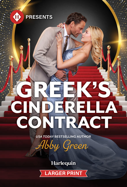 Greek's Cinderella Contract mass market paperback by Harlequin Presents Larger Print, featuring a romantic book cover image.