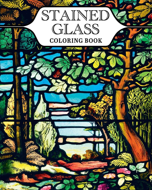 Paperback stained glass coloring book by Sirius Entertainment featuring 45 enchanting designs for creative coloring.