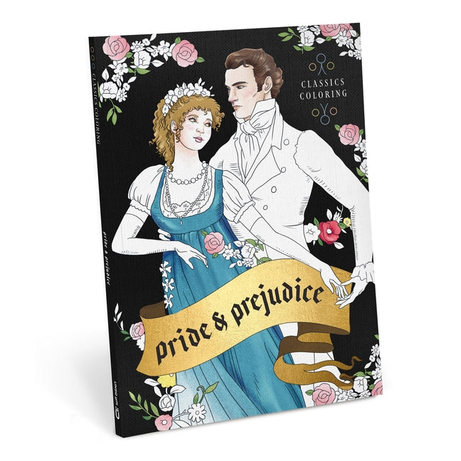 Paperback of "Pride and Prejudice" Classics Coloring book by Union Square Gift, featuring vintage-inspired cover art.