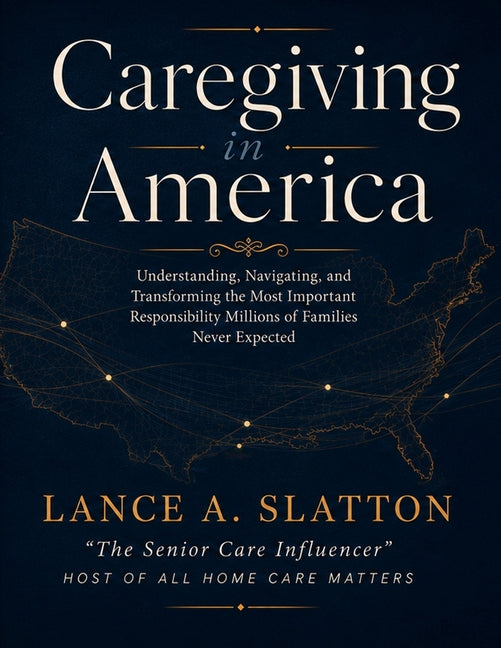 Paperback book titled "Caregiving in America" by Ebookit.com, featuring a cover with caring family imagery.