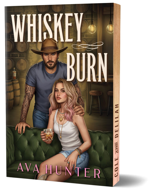 Paperback of Whiskey Burn Deluxe Edition by Sourcebooks Casablanca featuring the book cover with artistic whiskey-inspired design.