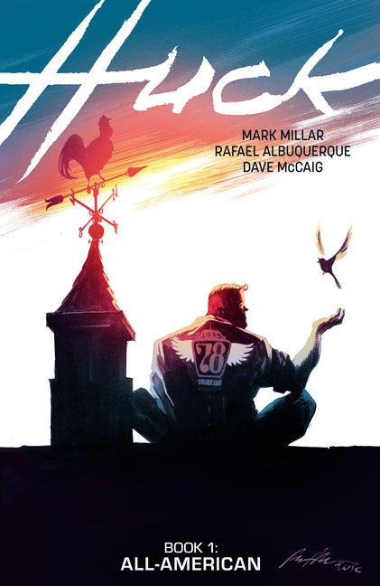 Paperback of Huck Volume 1: All-American by Dark Horse Books, featuring cover art of the comic character on a dark background.