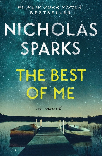 Paperback of "The Best of Me" novel by Grand Central Publishing, showing the book cover with title and author details.