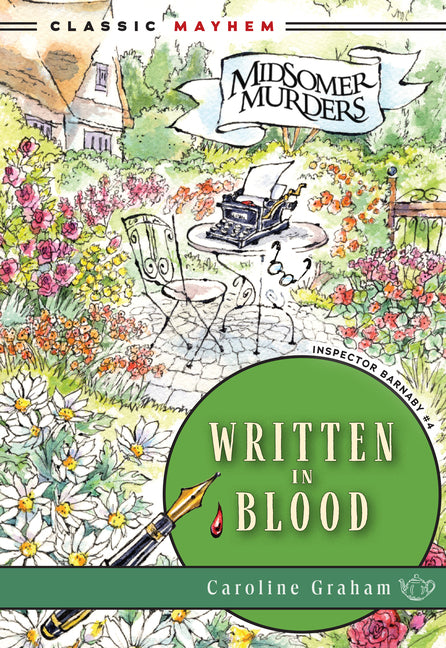 Paperback of Written in Blood by Classic Mayhem, featuring dark, blood-themed cover art with bold red and black design elements.