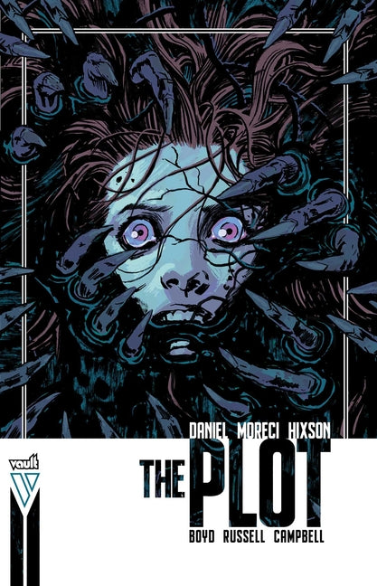 Paperback of The Plot by Vault Comics, compact edition, featuring the book cover with vibrant illustration and title text.