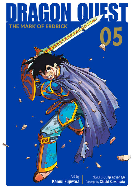 Paperback copy of Dragon Quest: The Mark of Erdrick 05 by Square Enix Manga, showing the front cover with colorful artwork.