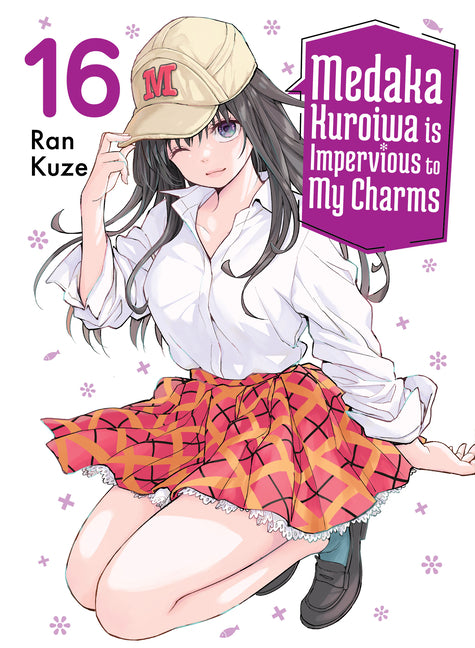 Paperback manga titled "Medaka Kuroiwa Is Impervious to My Charms 16" by Vertical Comics, featuring colorful cover art.