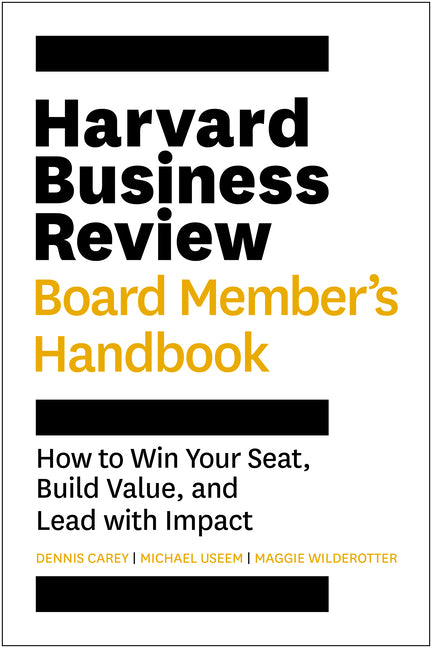 Paperback of Harvard Business Review Board Member's Handbook showing the front cover with title and Harvard Business Review Press branding.