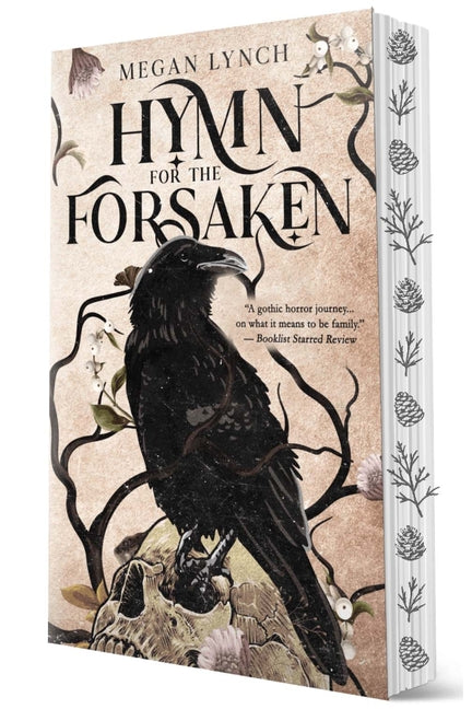 Paperback copy of "Hymn for the Forsaken" by City Owl Press, featuring the book cover with dark, moody artwork.