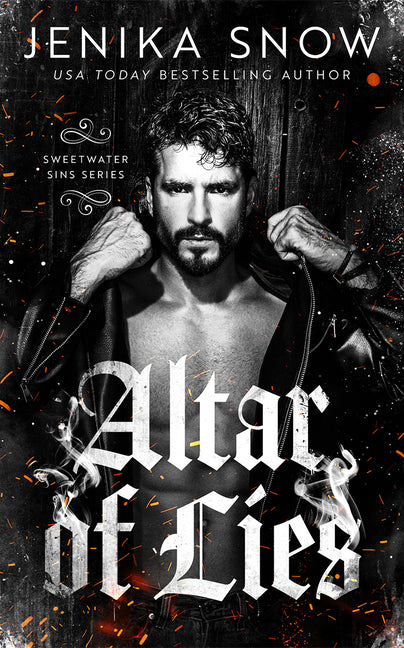 Paperback copy of Altar of Lies by Montlake, featuring the book cover with dark and mysterious artwork.