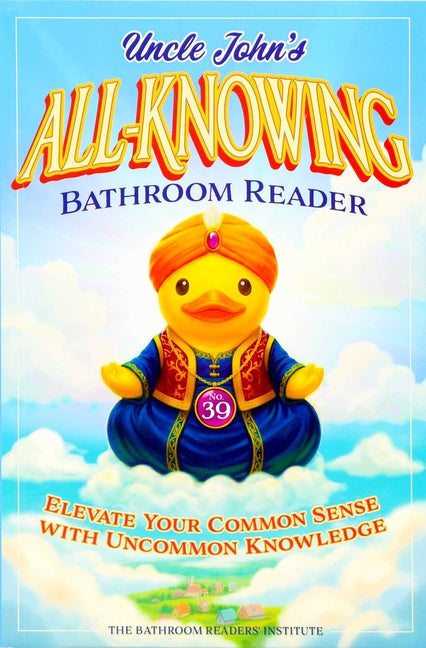 Paperback Uncle John's All-Knowing Bathroom Reader by Portable Press, featuring colorful cover with fun facts and trivia.