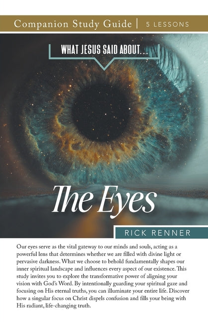 Paperback "What Jesus Said About...The Eyes" study guide by Harrison House, featuring a cover with religious imagery.