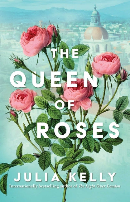Paperback copy of "The Queen of Roses" novel by Gallery Books, featuring a floral-themed cover design.