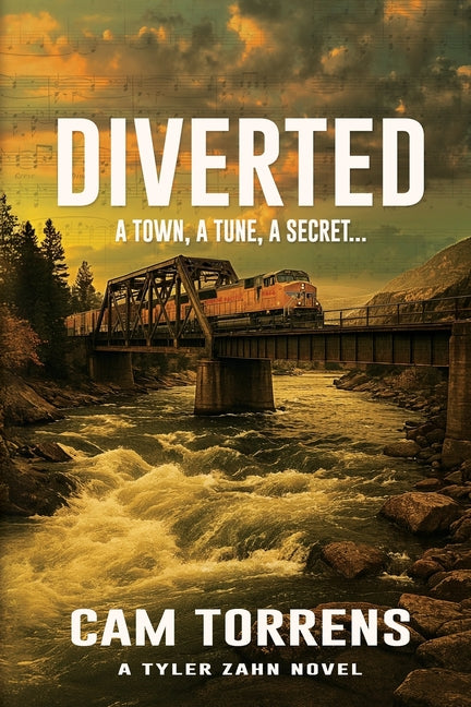 Paperback of "Diverted: A Town, A Tune, A Secret" by Black Rose Writing, showing the book cover with title and author details.