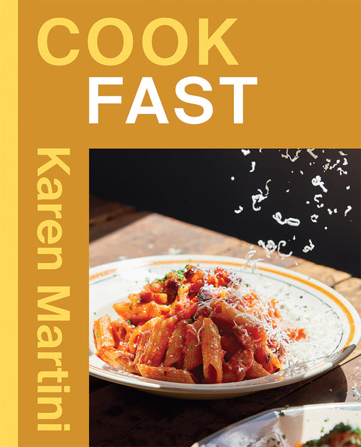 Paperback cookbook titled "Cook: Fast: Essential Recipes for Quick Dinners" by Hardie Grant Books with a colorful cover design.