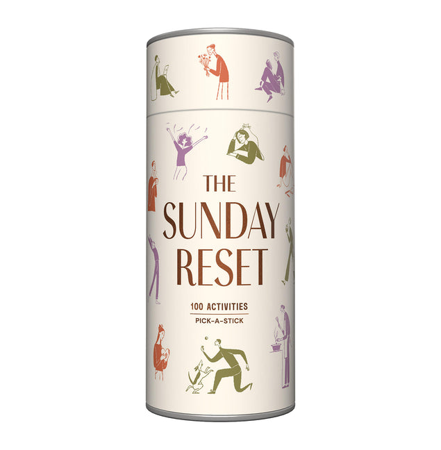 Paperback of The Sunday Reset: 100 Activities Pick-A-Stick by Chronicle Books, featuring colorful cards and activity ideas.
