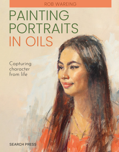 Paperback book titled "Painting Portraits in Oils" by Search Press, featuring a cover with a portrait painting in oil on a white background.