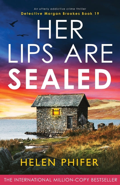 Paperback copy of "Her Lips Are Sealed" crime thriller by Bookouture, featuring the book cover with title and author details.