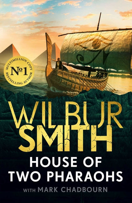 Paperback book titled "House of Two Pharaohs" by Zaffre, featuring a cover with ancient Egyptian motifs and imagery.