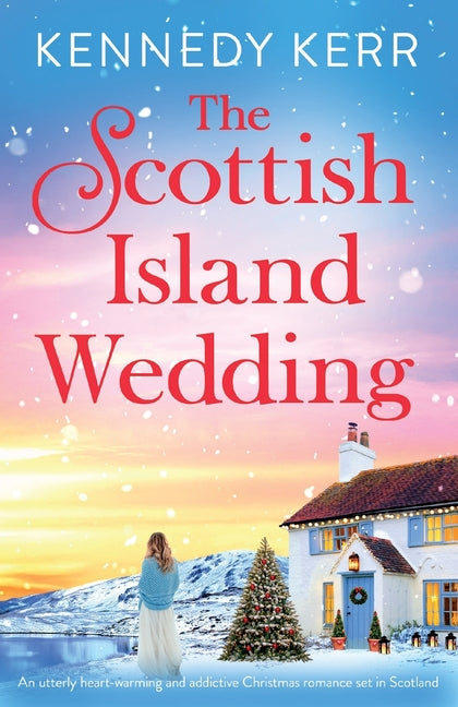 Paperback of "The Scottish Island Wedding" by Bookouture featuring the book cover with a scenic Scottish island background.