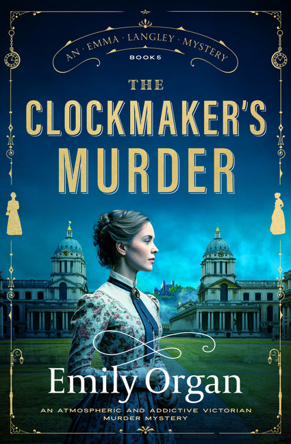 Paperback of The Clockmaker's Murder Victorian murder mystery novel by Storm Publishing, featuring atmospheric Victorian street scene.