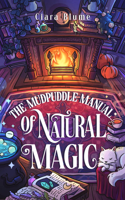 Paperback of The Mudpuddle Manual of Natural Magic by Storm Publishing, featuring a cozy witchy fantasy set in a magical bookshop.