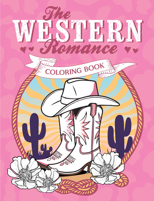 Paperback Western Romance Coloring Book by Summersdale featuring cowboy adventure scenes for creative coloring.