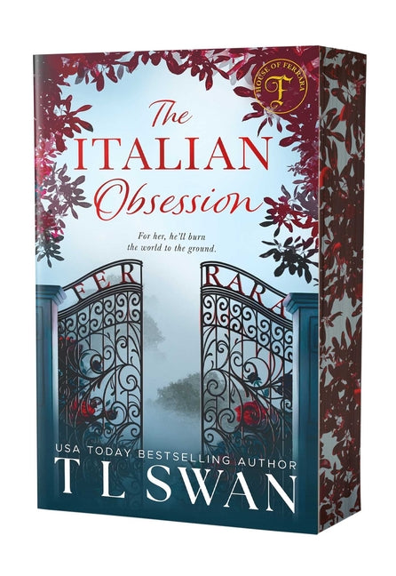 Paperback of The Italian Obsession novel by House of Ferrara, published by Arndell, featuring the book cover with Italian-themed artwork.